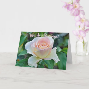 Cartão Placa de aniversário de pintura com Rosa de Flor r