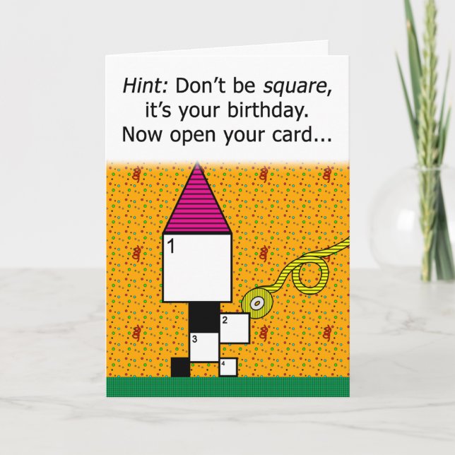 Cartão Placa de Aniversário de Quebra-cabeça de Palavra C (Frente)