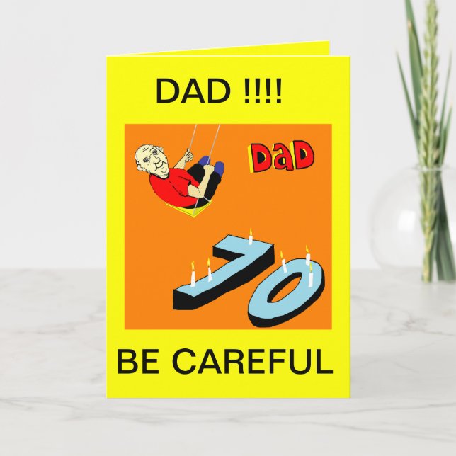 Cartão PLACA DE ANIVERSÁRIO DO 70 DO pai (Frente)