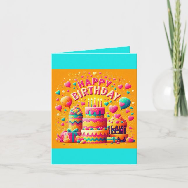 Cartão Placa de aniversário do Dentro vazio (Frente)