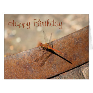 Cartão Placa de aniversário do Dragonfly Designer