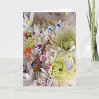 Cartão Placa de Aniversário do Flor de Pintura Frente, Qu