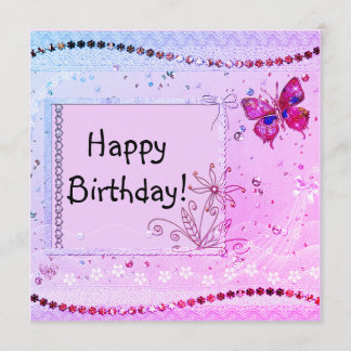 Cartão Placa de Aniversário do Pastel Sparkle