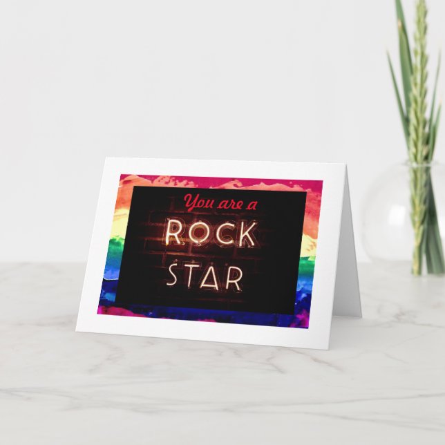 Cartão Placa de aniversário do Rainbow Pride de 5" x 7" (Frente)