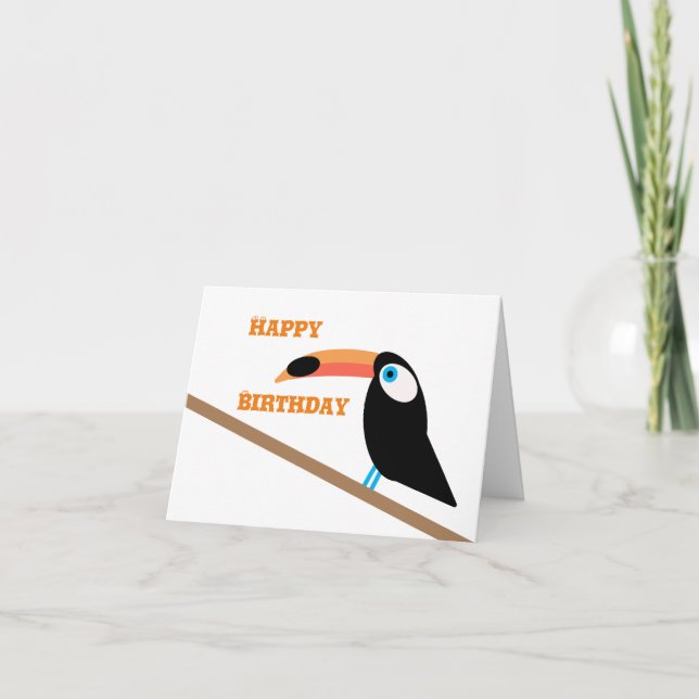 Cartão Placa de aniversário do Toucan (Frente)