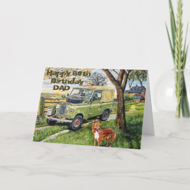 Cartão Placa de Aniversário Feliz 80 para Pai (Frente)