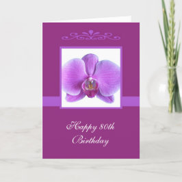 Cartão Placa de aniversário Orchid 80