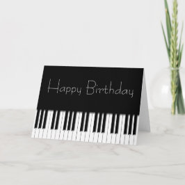 Cartão Placa de aniversário - Teclas do teclado Piano