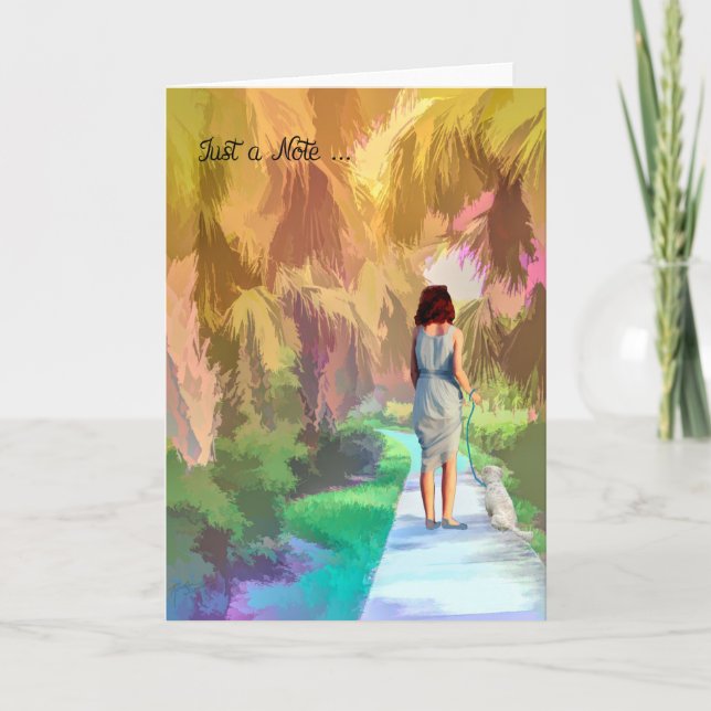 Cartão Placa de anotação de vazio, caminhando o cão (Frente)