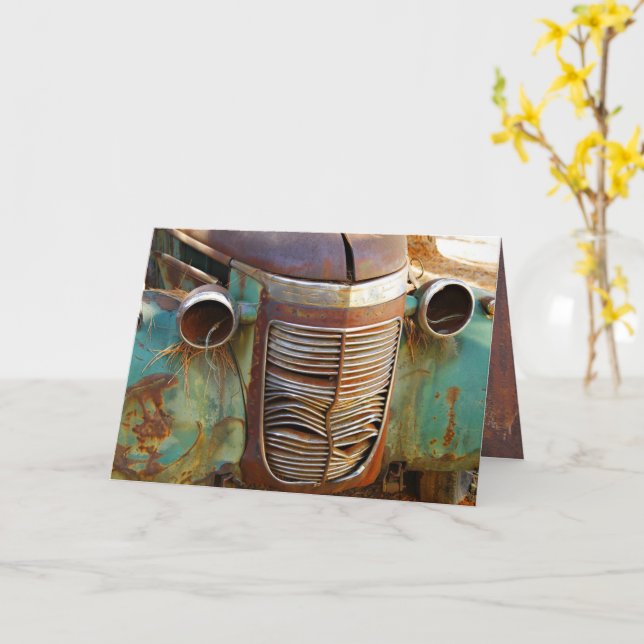 Cartão Placa de apoio do carro vintage (Flor Amarela)