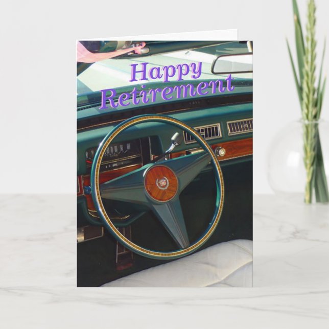 Cartão Placa de aposentadoria do cadillac (Frente)