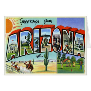 Cartão Placa de Arizona Vintage