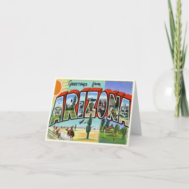 Cartão Placa de Arizona Vintage (Frente)