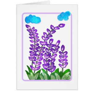 Cartão Placa de arte bonito com ventilador roxo