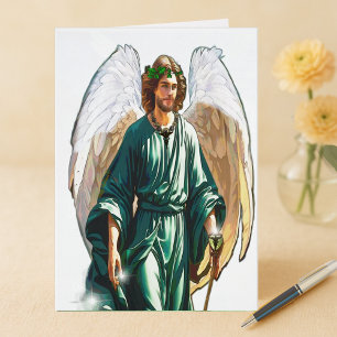Cartão Placa de arte de reparo do Santo Anjo Archangel