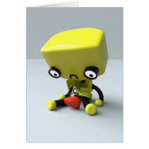 Cartão Placa de arte do Vazio - Robô Triste