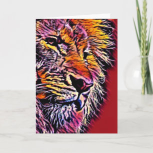 Cartão Placa de Arte Lion