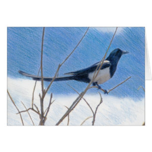 Cartão Placa de arte Magpie