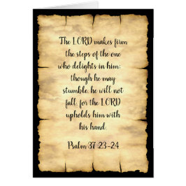 Cartão Placa De Arte Psalm 37:23-24 - 7" x 5"