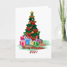 Cartão Placa de Árvore de Natal dobrada