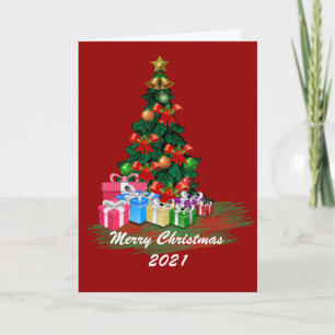 Cartão Placa de Árvore de Natal dobrada