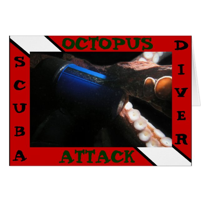 Cartão Placa de Ataque de Otopus do Mergulhador Scuba (Frente Horizontal)