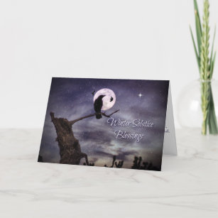 Cartão Placa de bênçãos de solstício de inverno Raven ou 