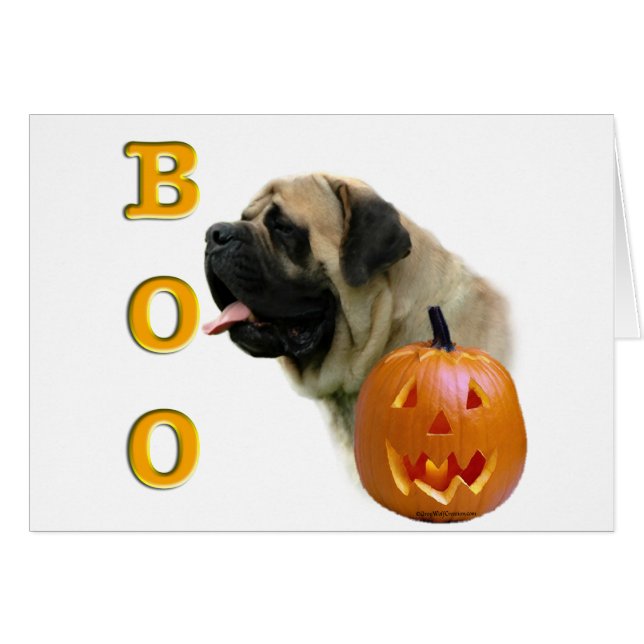 Cartão Placa de Boo Mastiff Fawn (Frente Horizontal)