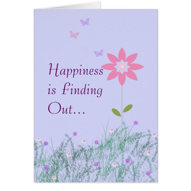 Cartão Placa de cancer desaparecida com flores e pássaros (Frente)