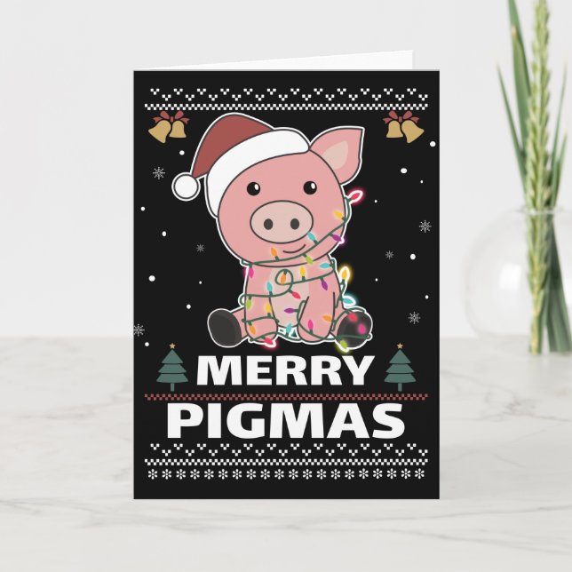 Cartão Placa de Canhão de Natal Engraçado para Pigmas fel (Frente)