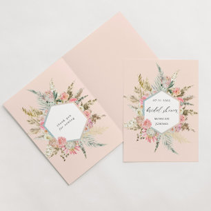 Cartão Placa de Chá de panela Floral Boêmia para Blush El