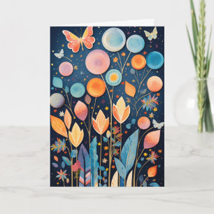 Cartão Placa de Colagem de Natureza Collage de Cor Magica