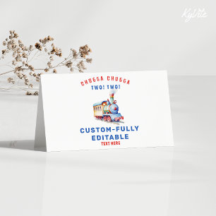 Cartão Placa de Comida dobrada para a Aventura de Comboio