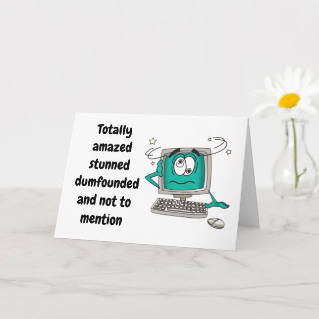 Cartão Placa de COMPUTADOR CONFUSA DE ANIVERSÁRIO "70" (Planta pequena)