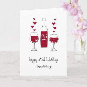 Cartão Placa de Coração de Vinho Vermelho para Casamento 