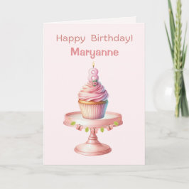 Cartão Placa de Cupcake de aniversário personalizada