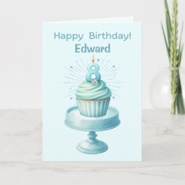 Cartão Placa de Cupcake de aniversário personalizada