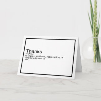 Cartão Placa de definição de obrigados