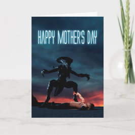 Cartão Placa de Dia de as mães alienígena Feliz