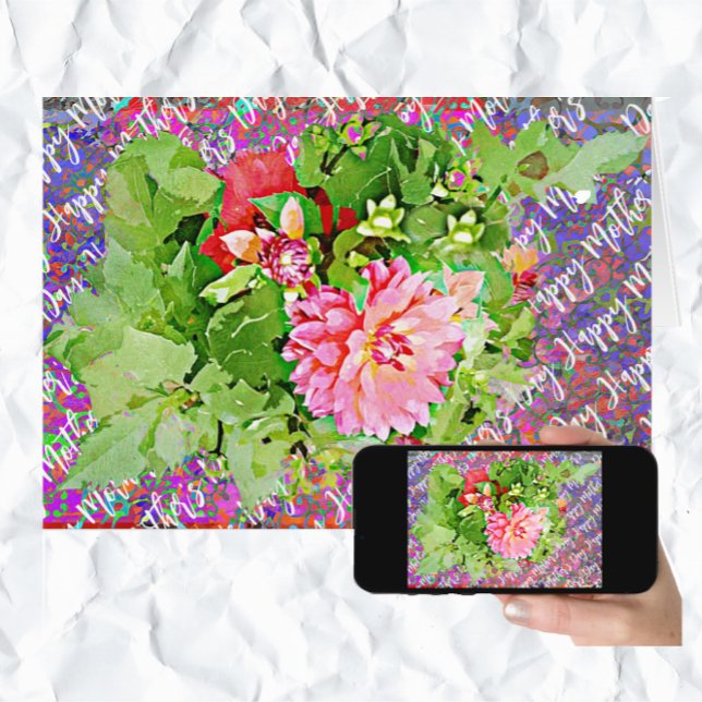 Cartão Placa de Dia de as mães de Buquê bonito Dahlia Blo (Criador carregado)