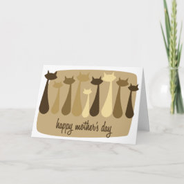 Cartão Placa de Dia de as mães de Cat Retro Atômica em Br