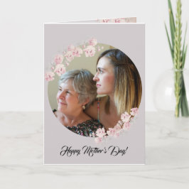 Cartão Placa de Dia de as mães de Cinza Floral Rústica Cí