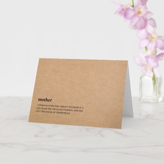 Cartão Placa de Dia de as mães de Definição Mãe (Orquídea)