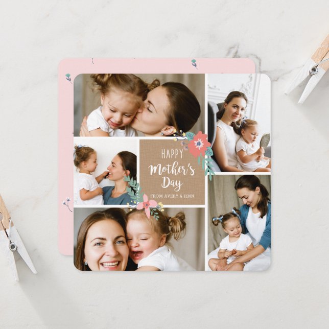 Cartão Placa de Dia de as mães de Fotografia do Artesanat (Frente/Verso In Situ)