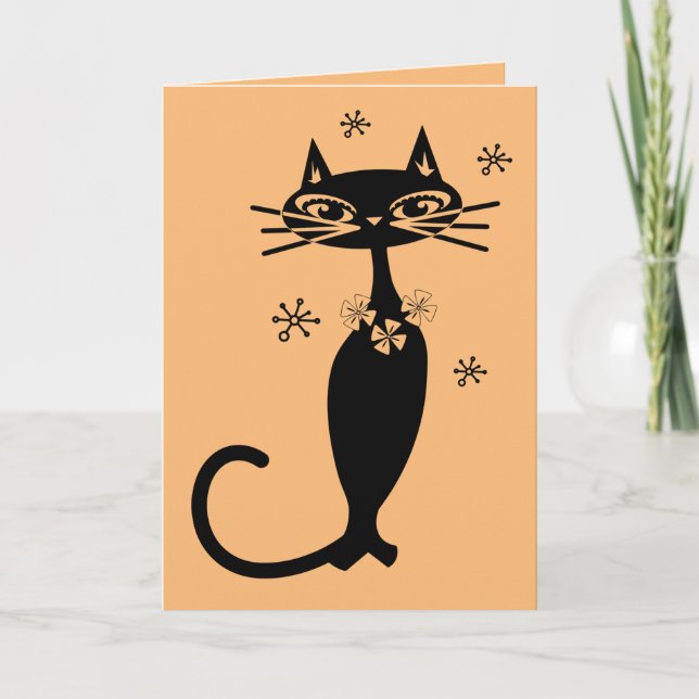 CARTÃO PLACA DE DIA DE AS MÃES DE GATO PRETO (Frente)