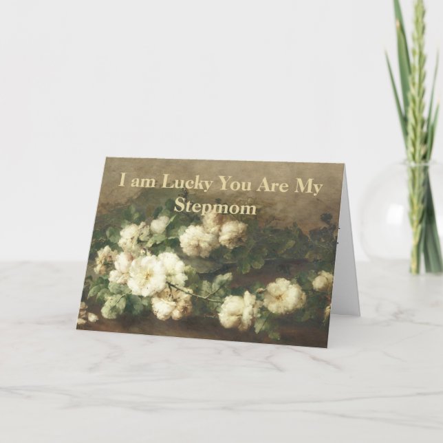 Cartão Placa de Dia de as mães de pintura de óleo de rosc (Frente)