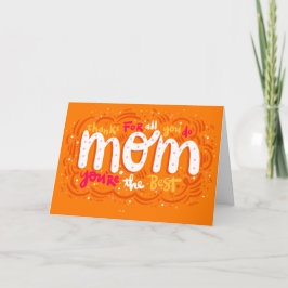 Cartão Placa de Dia de as mães de Tipografia Laranja Bril