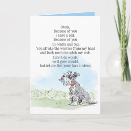 Cartão Placa de dia de as mães do cão