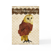 Placa de Dia de as mães do ouro Ruby Owl