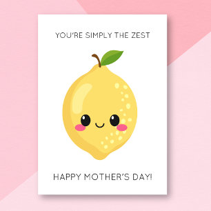 Cartão Placa de Dia de as mães Engraçado Zest Lemon
